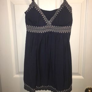 Navy tank top with white detailing